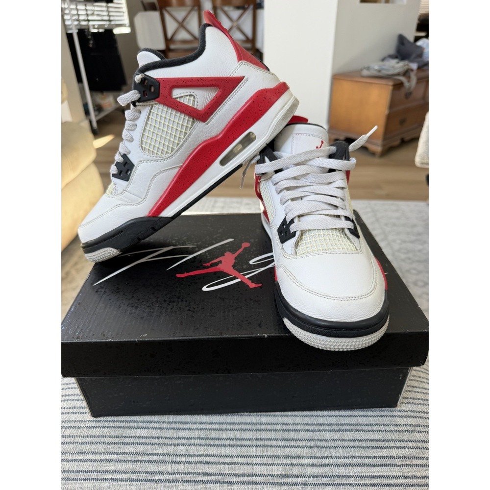 Nike Air Jordan 4 Retro GS Red Cement Size 6Y / Women 7.5 408452-161 OG Box